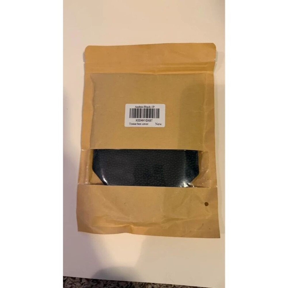 Black Faux Leather Tissue Box Cover Modern Bathroom Bedroom Home Decor